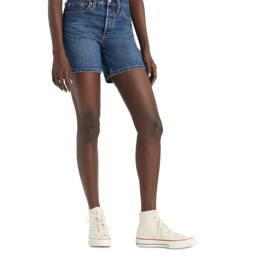 Levi's 501 Dark Blue High-Rise Denim Shorts